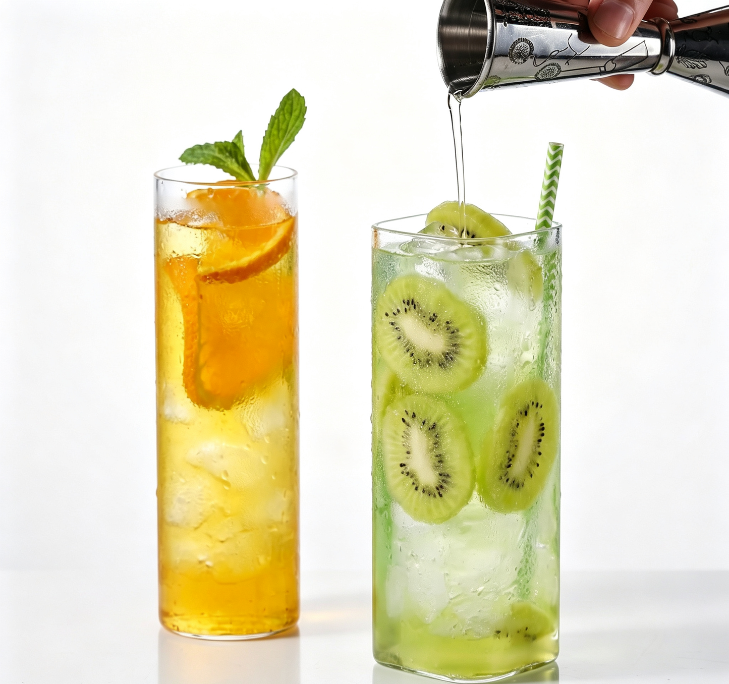 Minimalist Geometric Tall Crystal Cold Drink Glass Tumbler