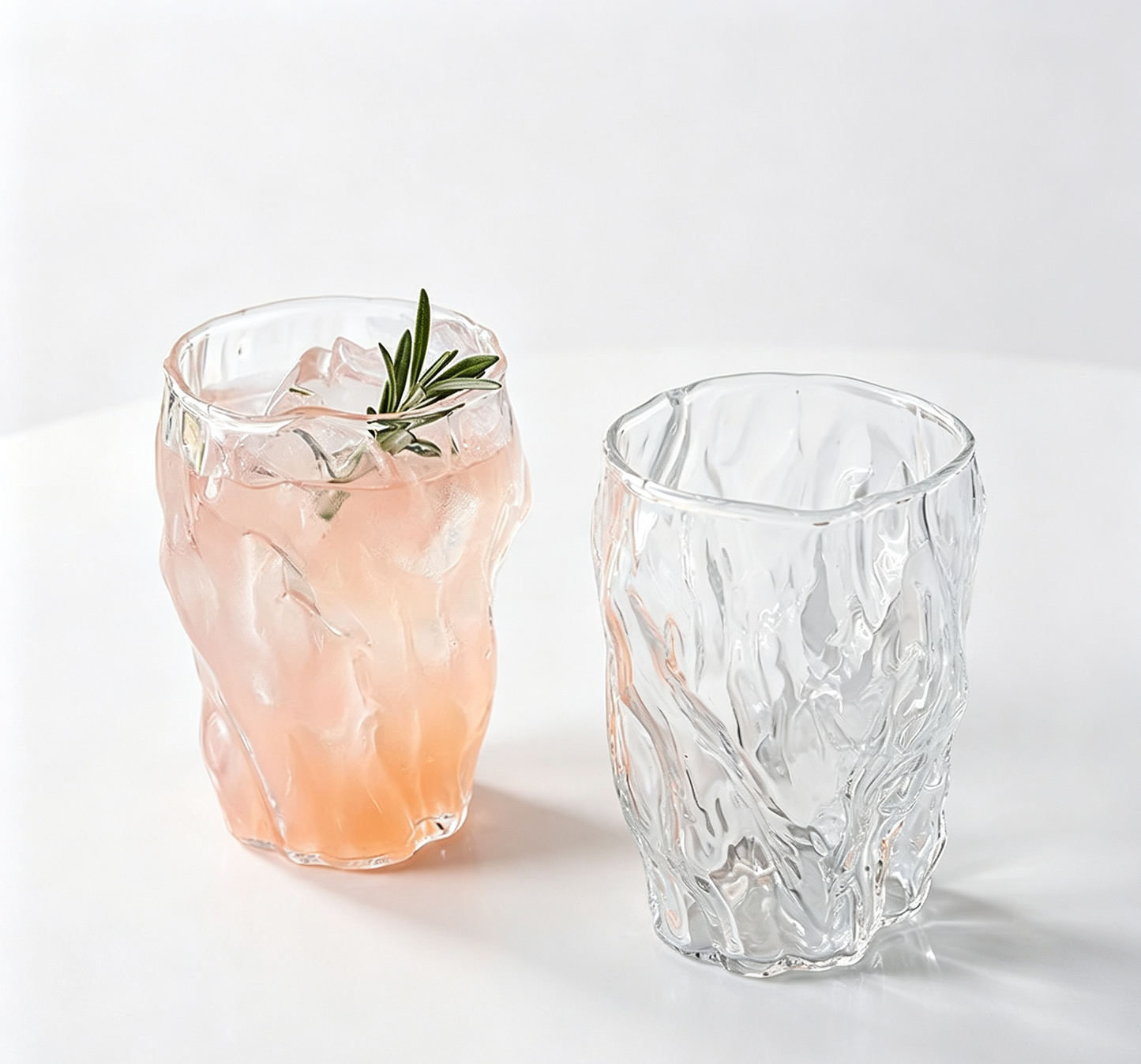 Glacier Wrinkle Irregular Twisted Crystal Glass Tumbler