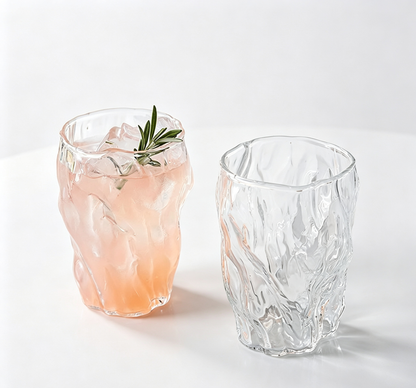 Glacier Wrinkle Irregular Twisted Crystal Glass Tumbler