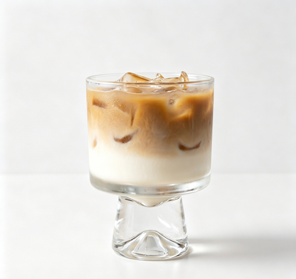 Minimalist Geometric Conical Base Short Stem Crystal Coffee Glass